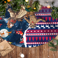 Texas Christmas Tree Skirt Cowboy With Santa Claus In Space - Wonder Print Shop