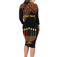 Personalized African Happy Kwanzaa Family Matching Long Sleeve Bodycon Dress and Hawaiian Shirt - Wonder Print Shop