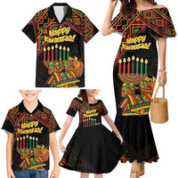 Personalized African Happy Kwanzaa Family Matching Mermaid Dress and Hawaiian Shirt - Wonder Print Shop