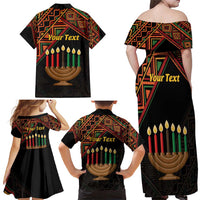 Personalized African Happy Kwanzaa Family Matching Off Shoulder Maxi Dress and Hawaiian Shirt - Wonder Print Shop