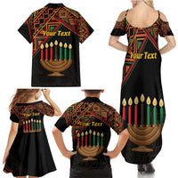Personalized African Happy Kwanzaa Family Matching Summer Maxi Dress and Hawaiian Shirt - Wonder Print Shop