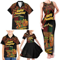 Personalized African Happy Kwanzaa Family Matching Tank Maxi Dress and Hawaiian Shirt - Wonder Print Shop