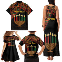 Personalized African Happy Kwanzaa Family Matching Tank Maxi Dress and Hawaiian Shirt - Wonder Print Shop