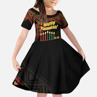 Personalized African Happy Kwanzaa Kid Short Sleeve Dress - Wonder Print Shop