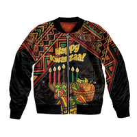 Personalized African Happy Kwanzaa Sleeve Zip Bomber Jacket - Wonder Print Shop