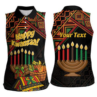 Personalized African Happy Kwanzaa Women Sleeveless Polo Shirt - Wonder Print Shop