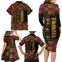 Kwanzaa African Pattern Family Matching Long Sleeve Bodycon Dress and Hawaiian Shirt - Wonder Print Shop