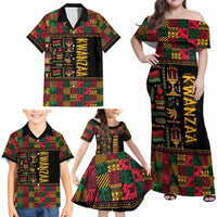Kwanzaa African Pattern Family Matching Off Shoulder Maxi Dress and Hawaiian Shirt - Wonder Print Shop
