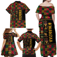 Kwanzaa African Pattern Family Matching Off Shoulder Maxi Dress and Hawaiian Shirt - Wonder Print Shop