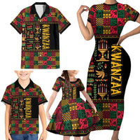Kwanzaa African Pattern Family Matching Short Sleeve Bodycon Dress and Hawaiian Shirt - Wonder Print Shop