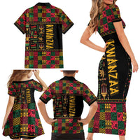 Kwanzaa African Pattern Family Matching Short Sleeve Bodycon Dress and Hawaiian Shirt - Wonder Print Shop