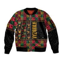 Kwanzaa African Pattern Sleeve Zip Bomber Jacket - Wonder Print Shop