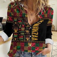 Kwanzaa African Pattern Women Casual Shirt - Wonder Print Shop