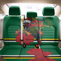 Dominica Christmas Coquette Bow Back Car Seat Cover Sisserou Parrot Tropical Flower - Wonder Print Shop