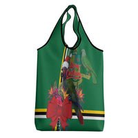 Dominica Christmas Coquette Bow Grocery Bag Sisserou Parrot Tropical Flower