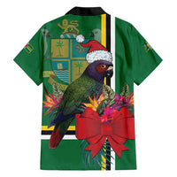 Dominica Christmas Coquette Bow Hawaiian Shirt Sisserou Parrot Tropical Flower - Wonder Print Shop
