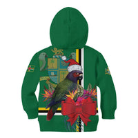 Dominica Christmas Coquette Bow Kid Hoodie Sisserou Parrot Tropical Flower - Wonder Print Shop