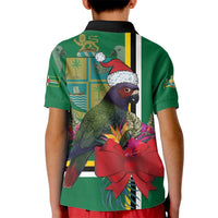 Dominica Christmas Coquette Bow Kid Polo Shirt Sisserou Parrot Tropical Flower - Wonder Print Shop