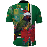 Dominica Christmas Coquette Bow Polo Shirt Sisserou Parrot Tropical Flower - Wonder Print Shop