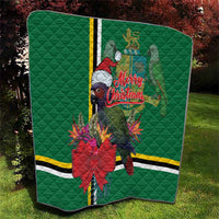 Dominica Christmas Coquette Bow Quilt Sisserou Parrot Tropical Flower - Wonder Print Shop