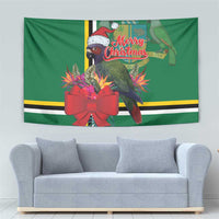 Dominica Christmas Coquette Bow Tapestry Sisserou Parrot Tropical Flower - Wonder Print Shop