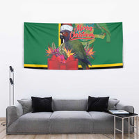 Dominica Christmas Coquette Bow Tapestry Sisserou Parrot Tropical Flower - Wonder Print Shop