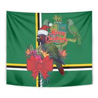Dominica Christmas Coquette Bow Tapestry Sisserou Parrot Tropical Flower - Wonder Print Shop