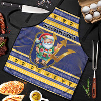 Barbados Christmas Apron Bajan Map Santa Trident - Wonder Print Shop