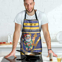 Barbados Christmas Apron Bajan Map Santa Trident - Wonder Print Shop