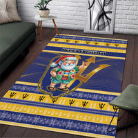 Barbados Christmas Area Rug Bajan Map Santa Trident - Wonder Print Shop