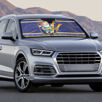 Barbados Christmas Auto Sun Shade Bajan Map Santa Trident - Wonder Print Shop