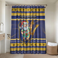 Barbados Christmas Bathroom Set Bajan Map Santa Trident - Wonder Print Shop