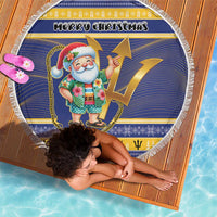 Barbados Christmas Beach Blanket Bajan Map Santa Trident - Wonder Print Shop