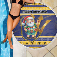 Barbados Christmas Beach Blanket Bajan Map Santa Trident - Wonder Print Shop