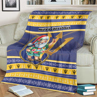 Barbados Christmas Blanket Bajan Map Santa Trident - Wonder Print Shop