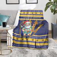 Barbados Christmas Blanket Bajan Map Santa Trident - Wonder Print Shop