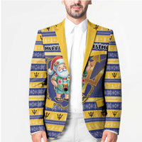 Personalized Barbados Christmas Blazer Bajan Map Santa Trident - Wonder Print Shop