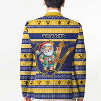 Personalized Barbados Christmas Blazer Bajan Map Santa Trident - Wonder Print Shop