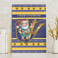 Barbados Christmas Canvas Wall Art Bajan Map Santa Trident - Wonder Print Shop