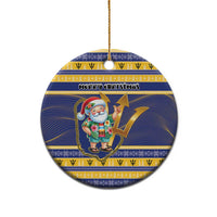 Barbados Christmas Ceramic Ornament Bajan Map Santa Trident - Wonder Print Shop