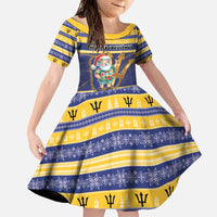 Personalized Barbados Christmas Family Matching Mermaid Dress and Hawaiian Shirt Bajan Map Santa Trident - Wonder Print Shop