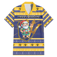 Personalized Barbados Christmas Family Matching Mermaid Dress and Hawaiian Shirt Bajan Map Santa Trident - Wonder Print Shop