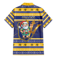 Personalized Barbados Christmas Family Matching Mermaid Dress and Hawaiian Shirt Bajan Map Santa Trident - Wonder Print Shop