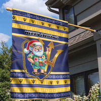 Barbados Christmas Garden Flag Bajan Map Santa Trident - Wonder Print Shop