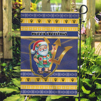 Barbados Christmas Garden Flag Bajan Map Santa Trident - Wonder Print Shop