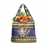 Barbados Christmas Grocery Bag Bajan Map Santa Trident - Wonder Print Shop