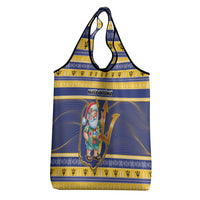 Barbados Christmas Grocery Bag Bajan Map Santa Trident - Wonder Print Shop