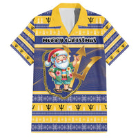 Personalized Barbados Christmas Hawaiian Shirt Bajan Map Santa Trident - Wonder Print Shop