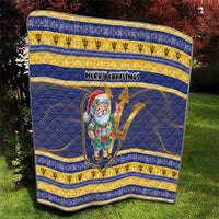 Barbados Christmas Quilt Bajan Map Santa Trident - Wonder Print Shop
