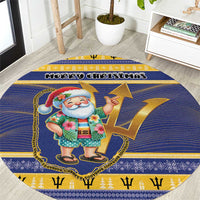 Barbados Christmas Round Carpet Bajan Map Santa Trident - Wonder Print Shop